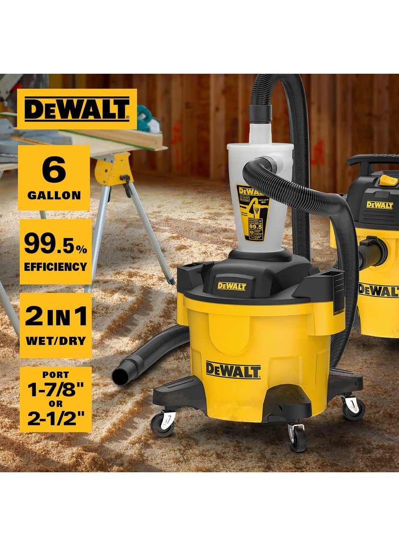 DEWALT DEWALT Dust Separator with 6 Gallon Poly Tank 995 Efficiency Cyclone Dust Collector HighPerformance Cycle Powder Collector Filter DXVCS002 Yellow  - Image 2