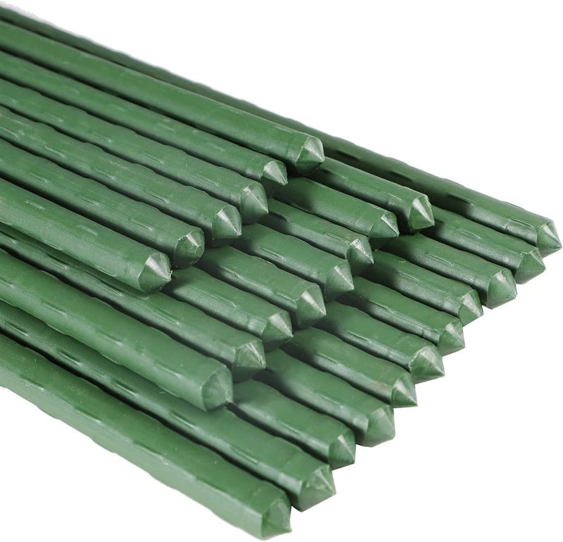 Garmeinea Garden Stakes 36 Inches Plastic Coated Steel Plant Stakes for Growing Climbing Plants, Pack of 25 - Image 1