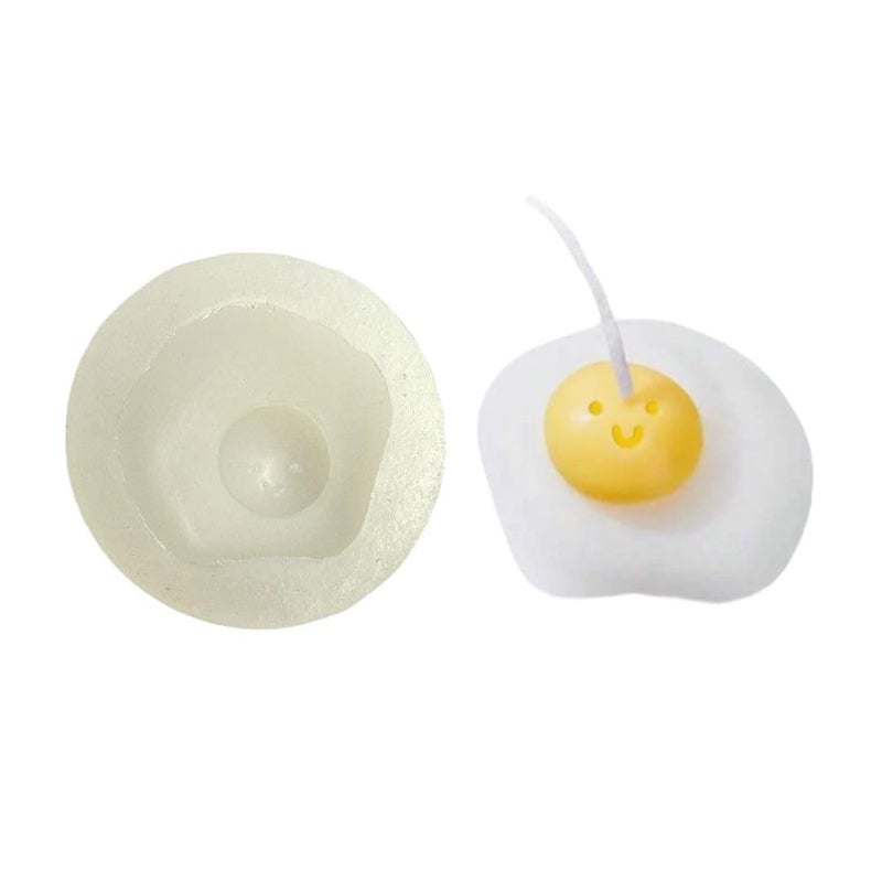 Skytail Skytail Omlette Egg Shape Silicone Candle Mould for Making DIY Candle Wax Mold Waxmelts Aromatherapy Food Waxmelts Cake Decoration Dessert Fondant Mold Resin Casting Crafts Clay Soap Molds