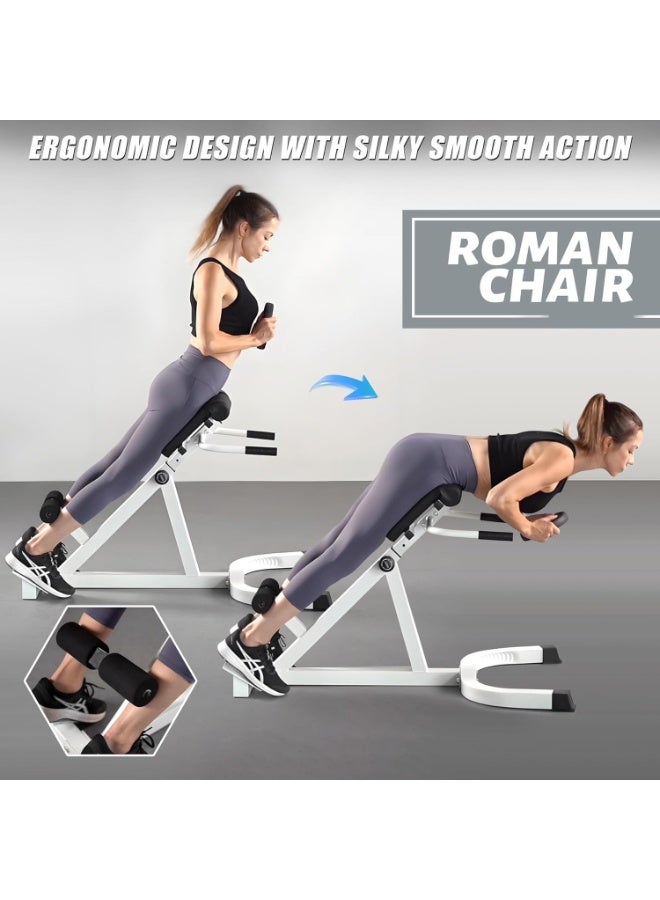 Anvanke Dual Adjustable Hyperextension Roman Chair, Height & Angle Adjustable Back Extension Bench, Multi-Functional Home Gym Strength Training Workout Equipment - Image 5