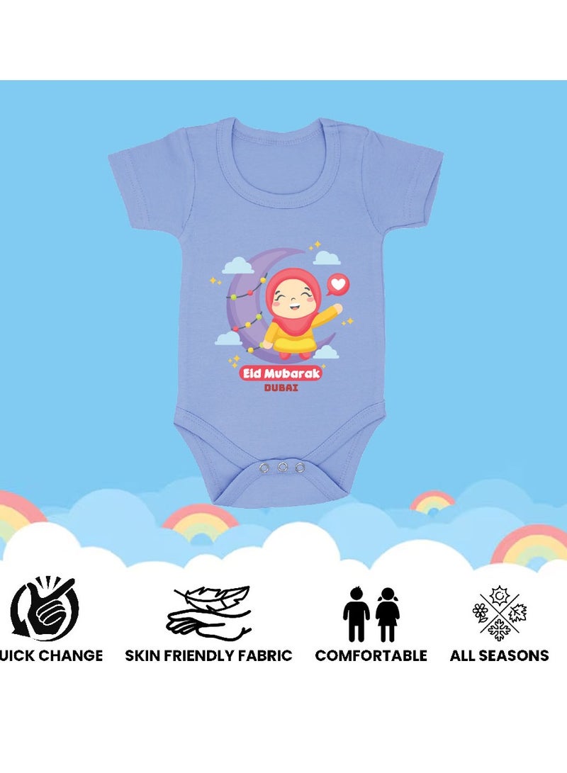PRINTSHOP4ME My First Eid Dubai Printed Outfit - Romper for Newborn Babies - Short Sleeve Cotton Baby Romper for Baby Girls - Celebrate Baby's First Eid in Style - Gift for New Parents  - Image 5