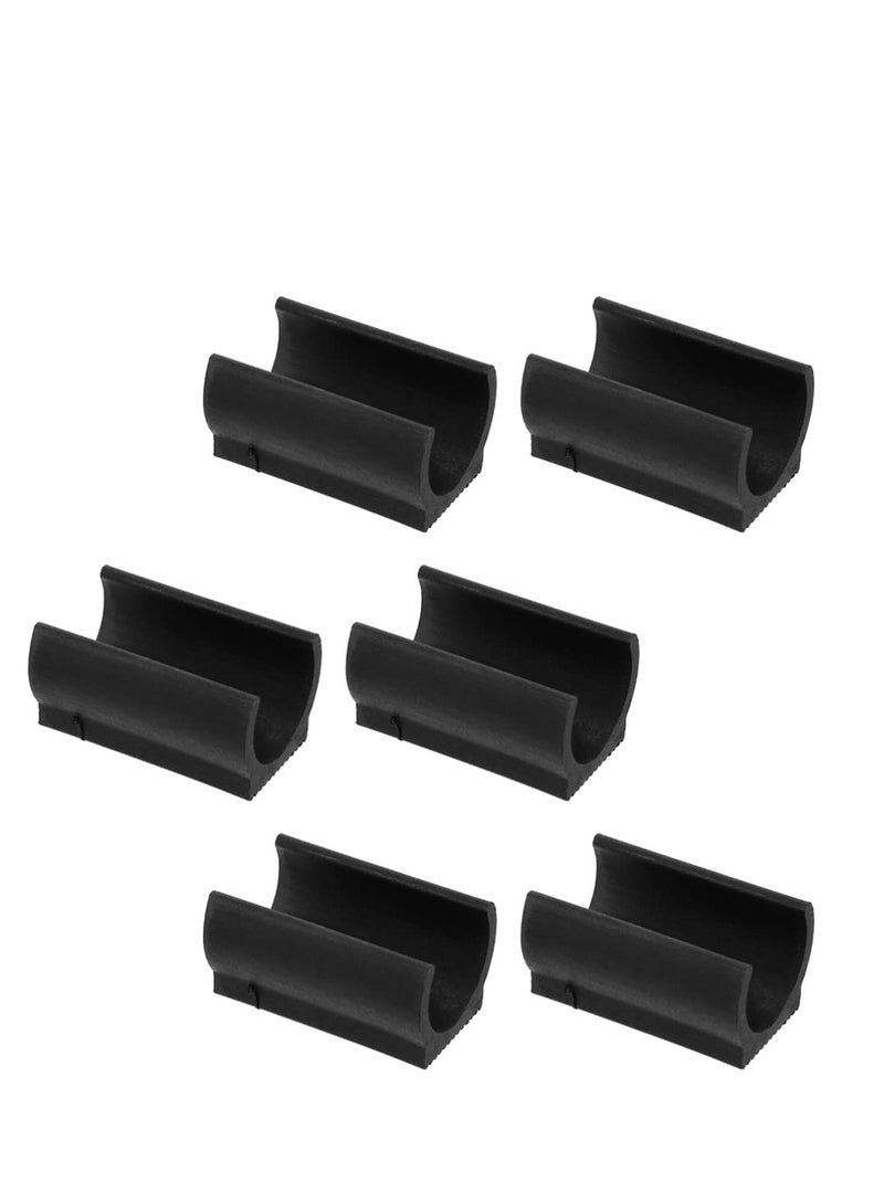 Excefore Rectangle Plastic Furniture Feet, Plastic Chair Foot U Shaped Floor Glides Tubing Caps Cover, 50Pcs Rectangle Chair Legs Tips Caps for Metal Chairs Furniture Leg, (25mm Black) - Image 1