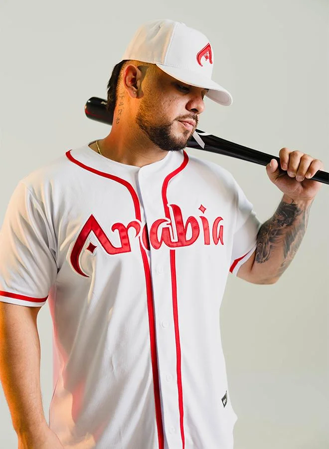 البيسبول يونايتد قميص أبيض رسمي لفريق الذئاب العربية