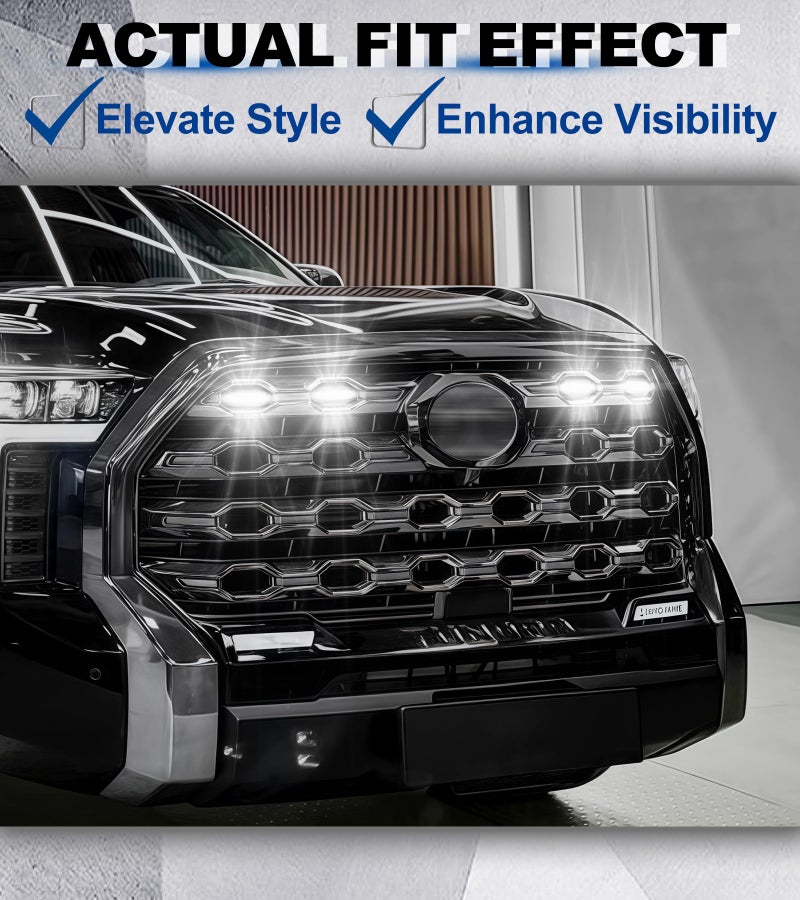 NEOXIST Direct-Snap LED Grill Lights for Toyota Tundra 2022-2025 2026 Accessories Front Grille Head Light, Only Fits Platinum & 1794 Edition (White) - Image 4
