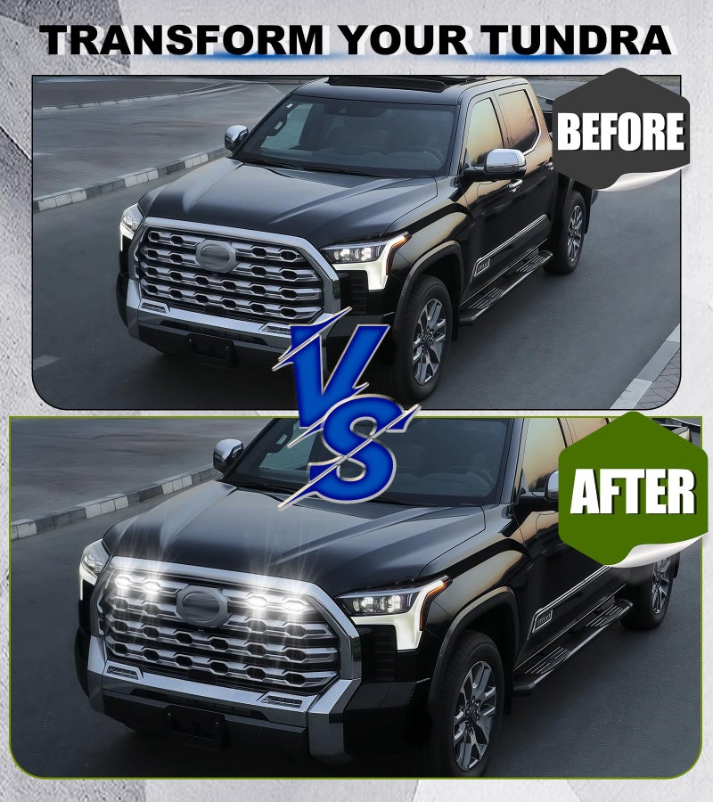 NEOXIST Direct-Snap LED Grill Lights for Toyota Tundra 2022-2025 2026 Accessories Front Grille Head Light, Only Fits Platinum & 1794 Edition (White) - Image 3