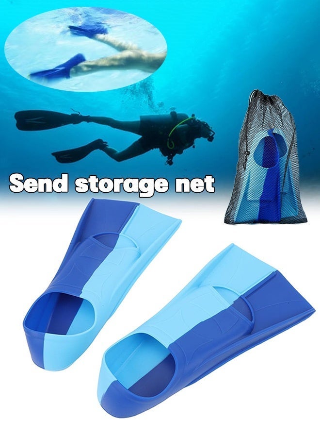 Realfrog 2pcs Swim Fins,(L/38-41) Comfortable Silicone Swim Fin, Anti Slip Swimming Flippers, Travel Size Short Swim Fins, Size Suitable Beginners Kids Girls Boys Adults - Image 1