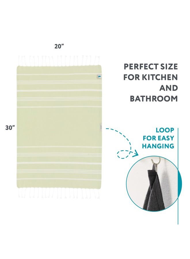 WetCat Turkish Hand Towels with Hanging Loop (20 x 30) - Set of 2, 100% Cotton, Soft - Pre Washed Boho Farmhouse Kitchen Towels - Unique Decorative Hand Towels for Bathroom (Seafoam Green) - Image 5