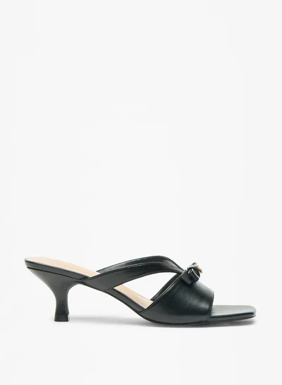 فلورا بيلا من شو إكسبرس Women Bow Accent Slip-On Sandals with Kitten Heels