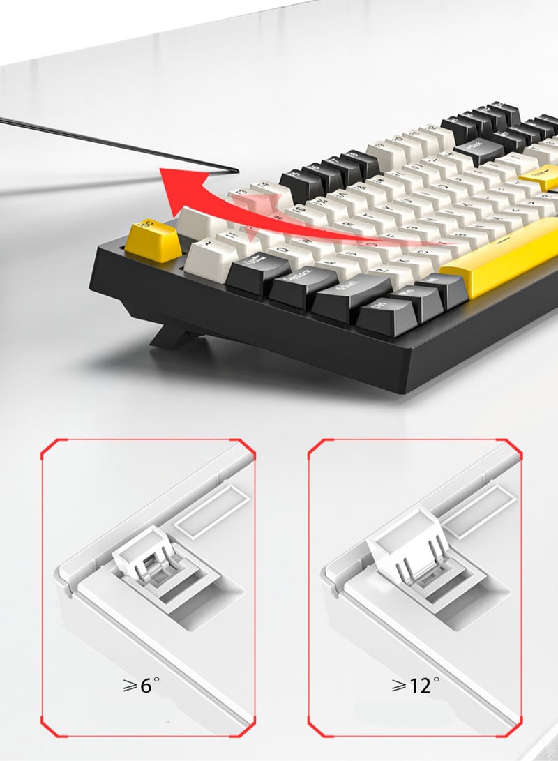 Wired Mechanical Keyboard, RGB Backlit Simplicity 98 Keys Keyboard Suitable For Gaming Work (Black) - Image 4