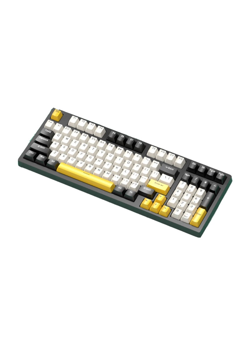 Wired Mechanical Keyboard, RGB Backlit Simplicity 98 Keys Keyboard Suitable For Gaming Work (Black) - Image 1