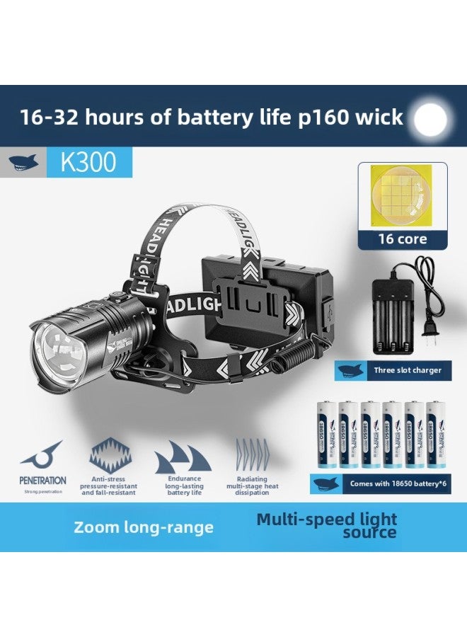 Generic High-power Headlights USB Charging Highlighting Zoom 