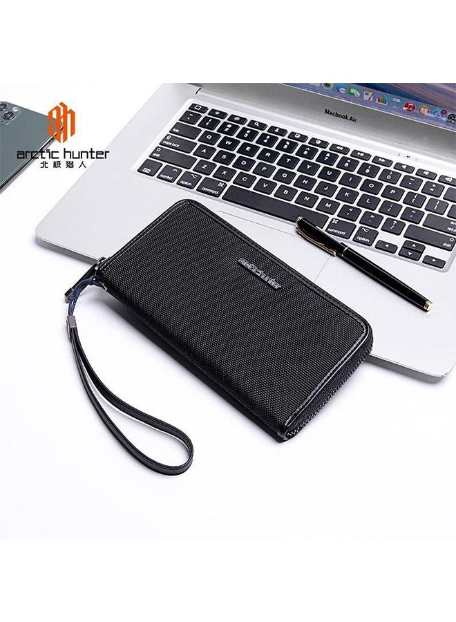 ARCTIC HUNTER ARCTIC HUNTER BALLISTIC NYLON FASHION WALLETS PURSES OXFORD MONEY CLIPS BLACK COIN POCKET 12 CARDS COMPARTMENT Q0011 BLACK  - Image 3