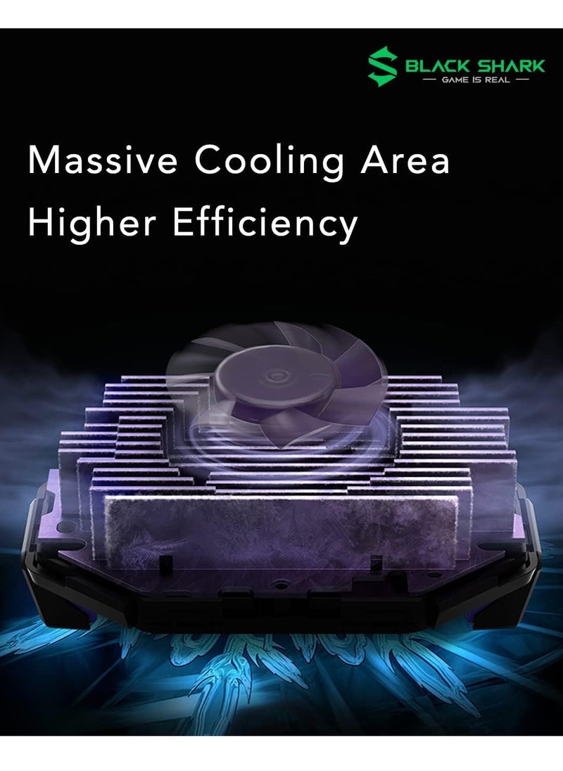BLACK SHARK - Black Shark Fun Cooler 3 Pro BR31 20W Powerful Cooling, Equipped With High-Speed Fan,Separated Cooling Structure,In-App Control, Adjust Fan Speed & RGB Lights & Universal Compatibility - Black - Image 1