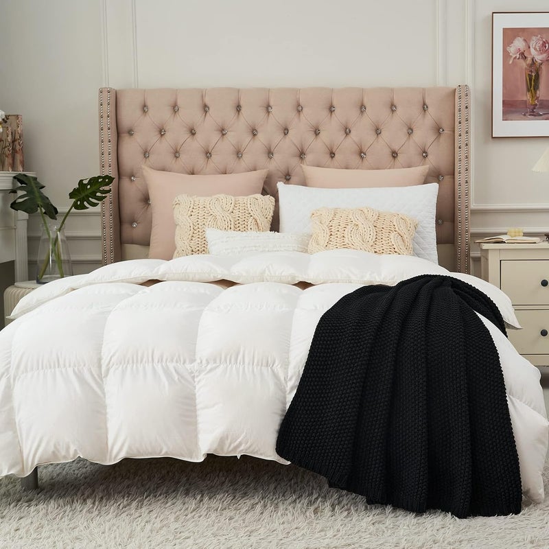 Longhui bedding لحاف منسوج بخيوط سميكة بلون أسود، خفيف الوزن، من مادة القطن العضوي بنسبة 100%، مناسب للأريكة أو سرير الأطفال أو غرفة الرضع، يتناسب مع الطراز الريفي الأنيق والعصري، مقاس 51” × 63”， مع كيس للغسيل مرفق. - Image 3