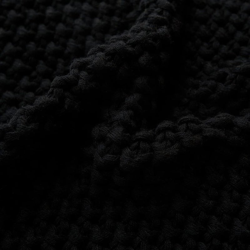 Longhui bedding لحاف منسوج بخيوط سميكة بلون أسود، خفيف الوزن، من مادة القطن العضوي بنسبة 100%، مناسب للأريكة أو سرير الأطفال أو غرفة الرضع، يتناسب مع الطراز الريفي الأنيق والعصري، مقاس 51” × 63”， مع كيس للغسيل مرفق. - Image 5