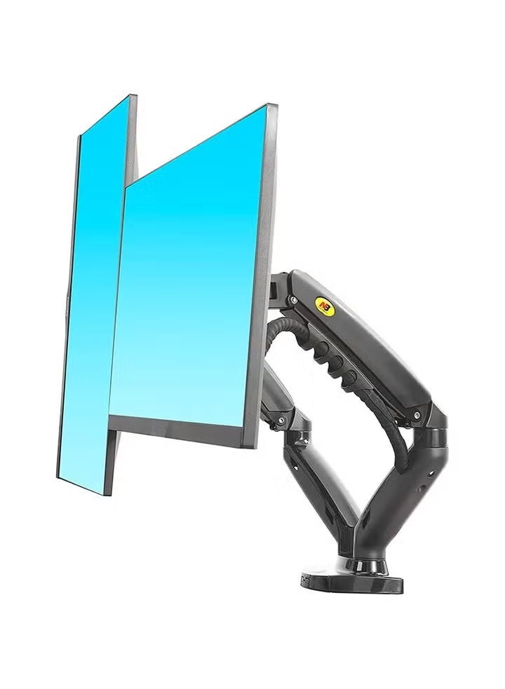 NB NORTH BAYOU Dual Monitor Desk Mount Stand Full Motion Swivel Computer Monitor Arm for Two Screens 17-27 Inch with 4.4~19.8lbs Load Capacity for Each Display F160 Black - Image 1