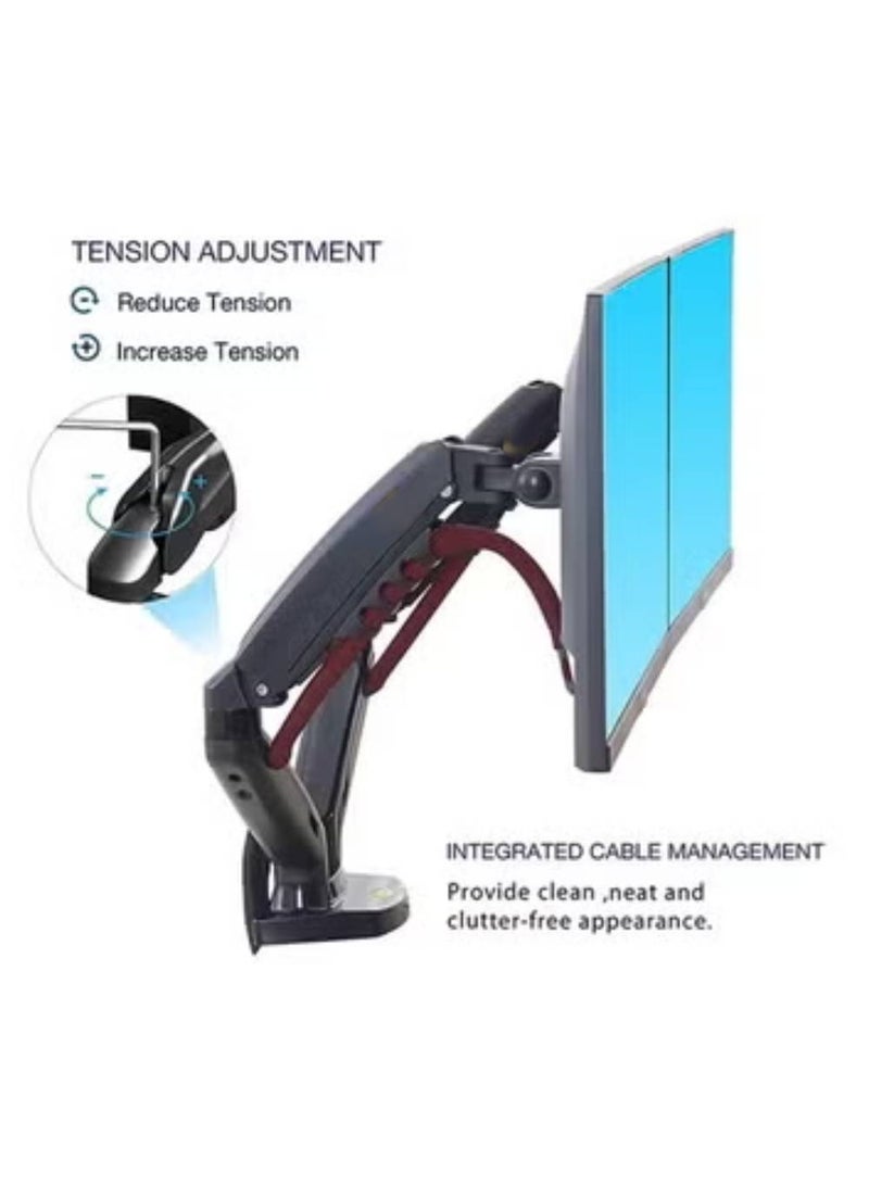 Skilltech Dual Monitor Desk Mount Stand Full Motion Swivel Computer Monitor Arm for Two Screens 17-32 Inch with 4.4~19.8lbs Load Capacity for Each Display Black - Image 4