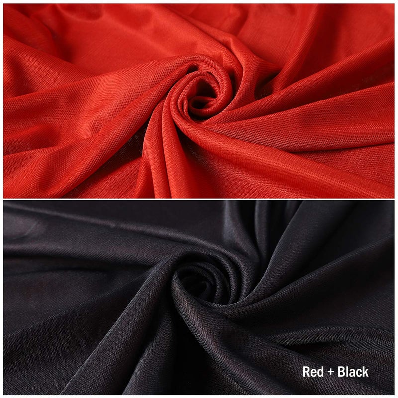 BESPORTBLE 1.4Meters/55Inch Halloween Vampire Costume Cosplay Cloak Cape Prop Dual-layer Adult's Masquerade Supplies - Red+Black - Image 5