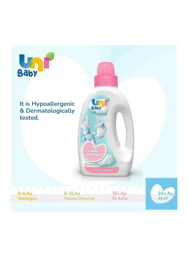 Uni baby Active Laundry Detergent 1500ml + Fabric Softener 1500ml Dermatologically Tested for Sensitive Skin - Hypoallergenic Baby Fabric Detergent & Softner  - Image 5