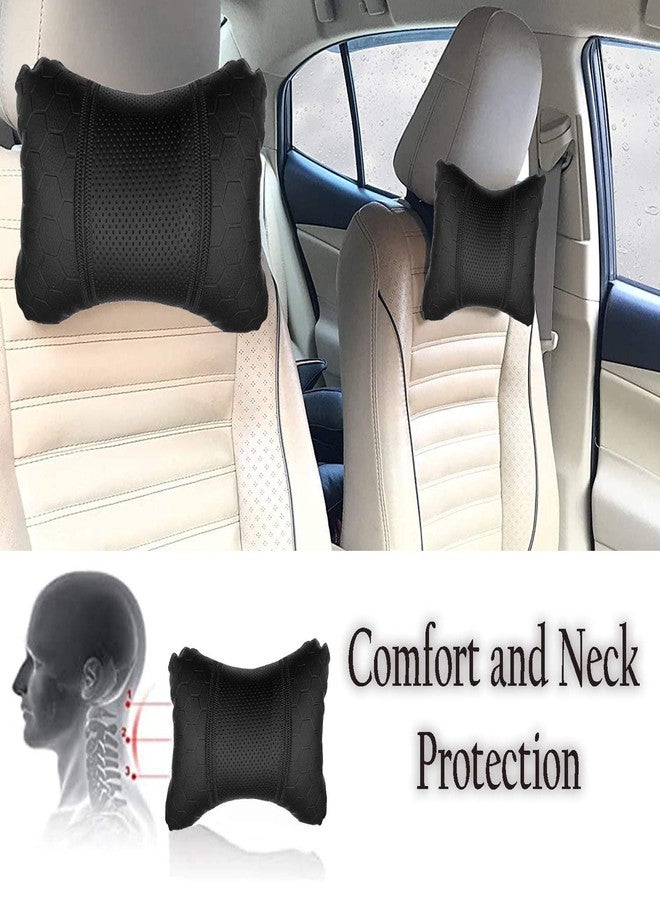 PulGos Black Car Seat Neck Rest Cushion Pillow in Football Print(Set of 2) for Safari_PR1137 - Image 4