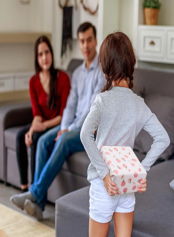 NEPOG ورق تغليف هدايا من نيبوج، ورق تغليف فواكه وردي، ورق تغليف هدايا لطيف بنقشة خوخ طازج، 6 ورقات مطوية بشكل مسطح، مقاس 20 × 28 بوصة للورقة الواحدة، مناسب لأعياد الميلاد، وحفلات استقبال المولود، وحفلات الزفاف، وحفلات الصيف والشتاء. - Image 5
