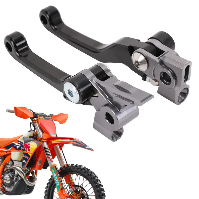 Generic Power Parts Foldable Clutch & Front Brake Lever Set Compatible with KTM Husqvarna 350 450 SX SXR SXF XCF XCFW XCW EXC 125 150 200 250 300 350 500 SX XC EXC XCW SXF XCF EXC (SIX Days) 14-24 (Black)  - Image 1