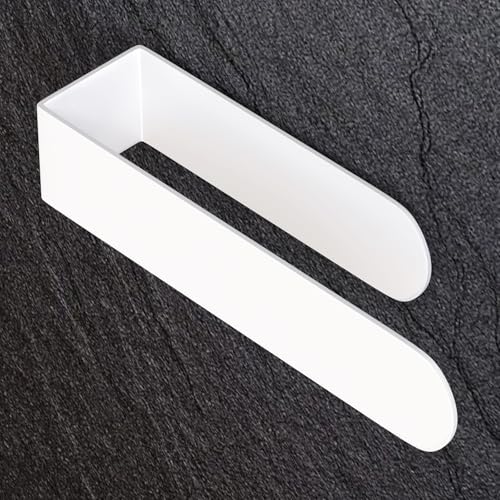 HUFEEOH Adhesive Hand Towel Holder, Kitchen Towel Rack Towel Bars Wall Mounted, Stainless Steel Bath Towel Holder for Bathroom Hotel Kitchen (8 inch, White) - Image 1