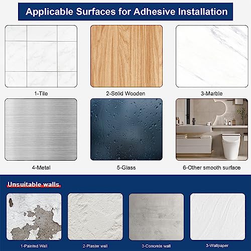 HUFEEOH Adhesive Hand Towel Holder, Kitchen Towel Rack Towel Bars Wall Mounted, Stainless Steel Bath Towel Holder for Bathroom Hotel Kitchen (8 inch, White) - Image 5