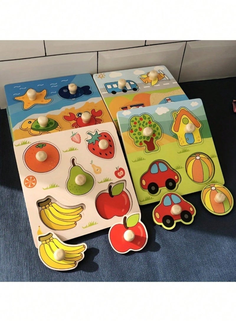 Montessori Wooden Peg Puzzles for Toddlers Ages 1-4 – Safe Educational Fine Motor Skill Toys with Chunky Knobs – Durable Learning Puzzle Set for Boys & Girls – Early Cognitive Development Gift - Image 5