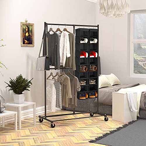 Simple Houseware 10 Shelves Closet Hanging Shoe Organizer, Black - Image 4