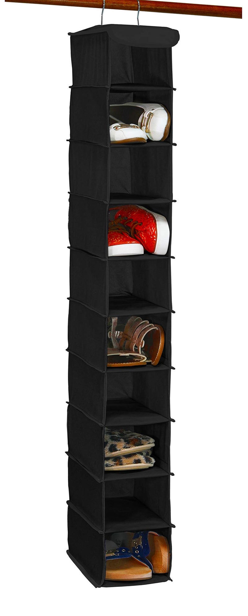 Simple Houseware 10 Shelves Closet Hanging Shoe Organizer, Black - Image 1