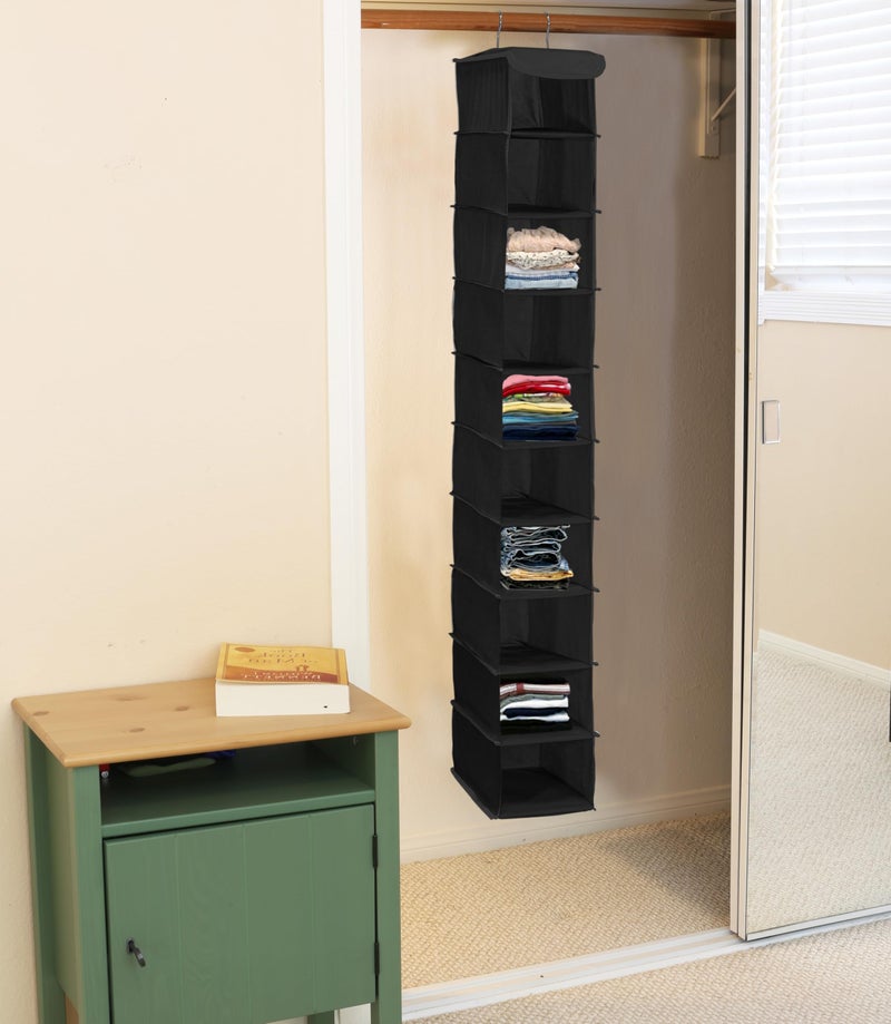 Simple Houseware 10 Shelves Closet Hanging Shoe Organizer, Black - Image 5