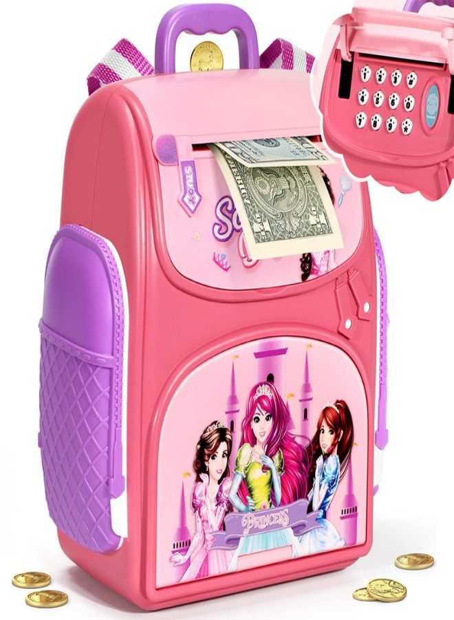 بسمة حصالة رقمية شنطة مدرسة -زهري 24-2295985 - Image 1