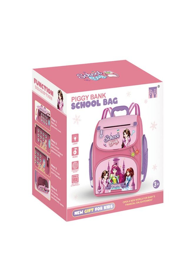 بسمة حصالة رقمية شنطة مدرسة -زهري 24-2295985 - Image 3