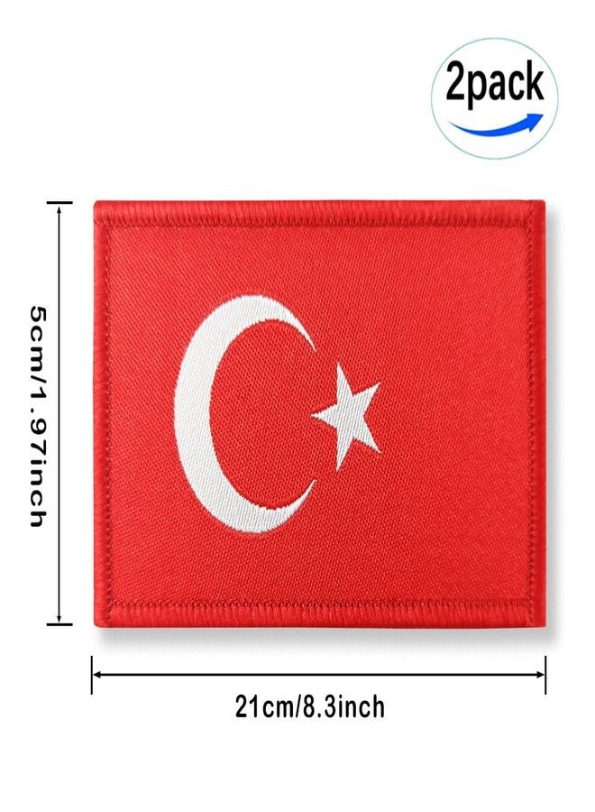 Overdecor Turkey Turkish Flag Patch Tactical Military Patches - Hook and Loop Fastener, 2 Pack - Image 3