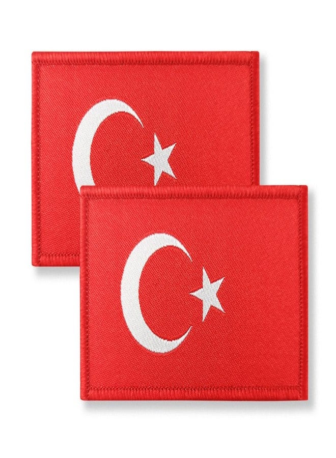 Overdecor Turkey Turkish Flag Patch Tactical Military Patches - Hook and Loop Fastener, 2 Pack - Image 1