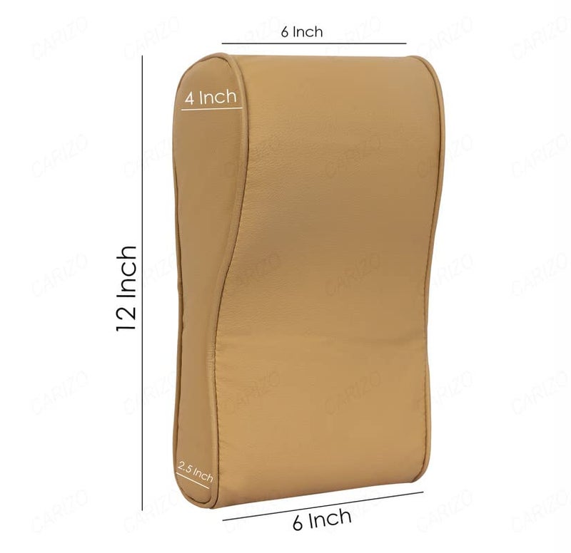 CARIZO Car Armrest Cushion, Memory Foam Car Beige Armrest Console Pillow Compatible with Kia Carens - Image 4