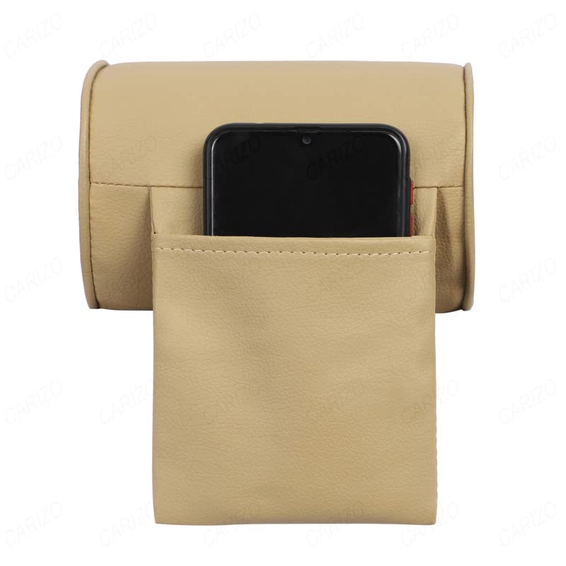 CARIZO Car Armrest Cushion, Memory Foam Car Beige Armrest Console Pillow Compatible with Kia Carens - Image 3
