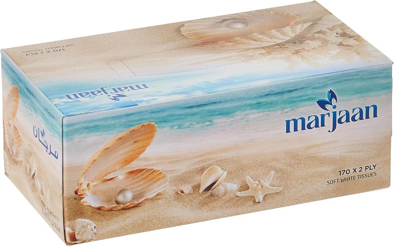 Soft n Cool Hotpack Marjan Facial Tissue 170 Sheets 2 Ply, 4+1 Box Offer Pack - Image 2