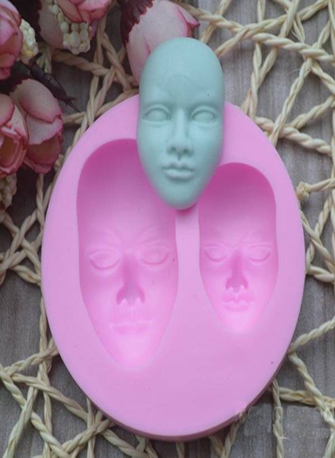 JoyGlobal Human Face Silicone Fondant Mold Chocolate Polymer Clay Mould - Image 1