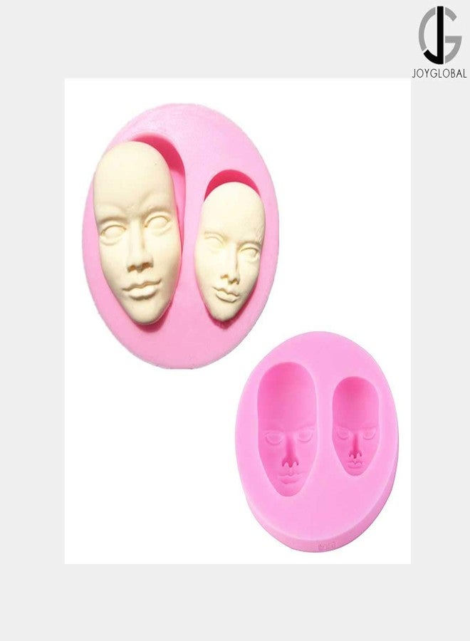 JoyGlobal Human Face Silicone Fondant Mold Chocolate Polymer Clay Mould - Image 2