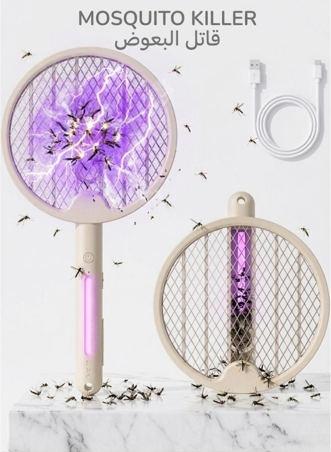 ZEESQUARE Electric Fly & Mosquito Bug Zapper Racket Portable Insect Killer for Home Use - Image 1