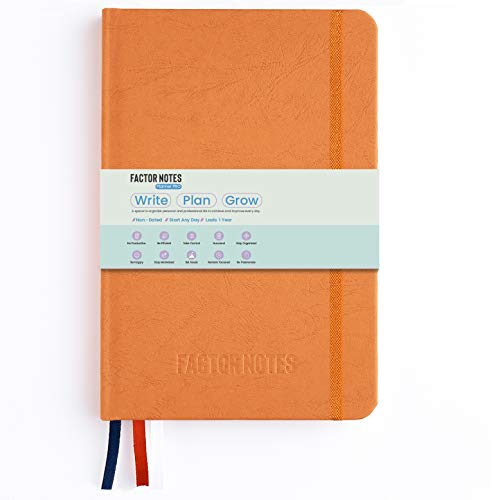 Factor Notes Life Planner: 12 Months Undated|Productivity Stickers|Habit Tracker|Hardbound (Orange) - Image 1