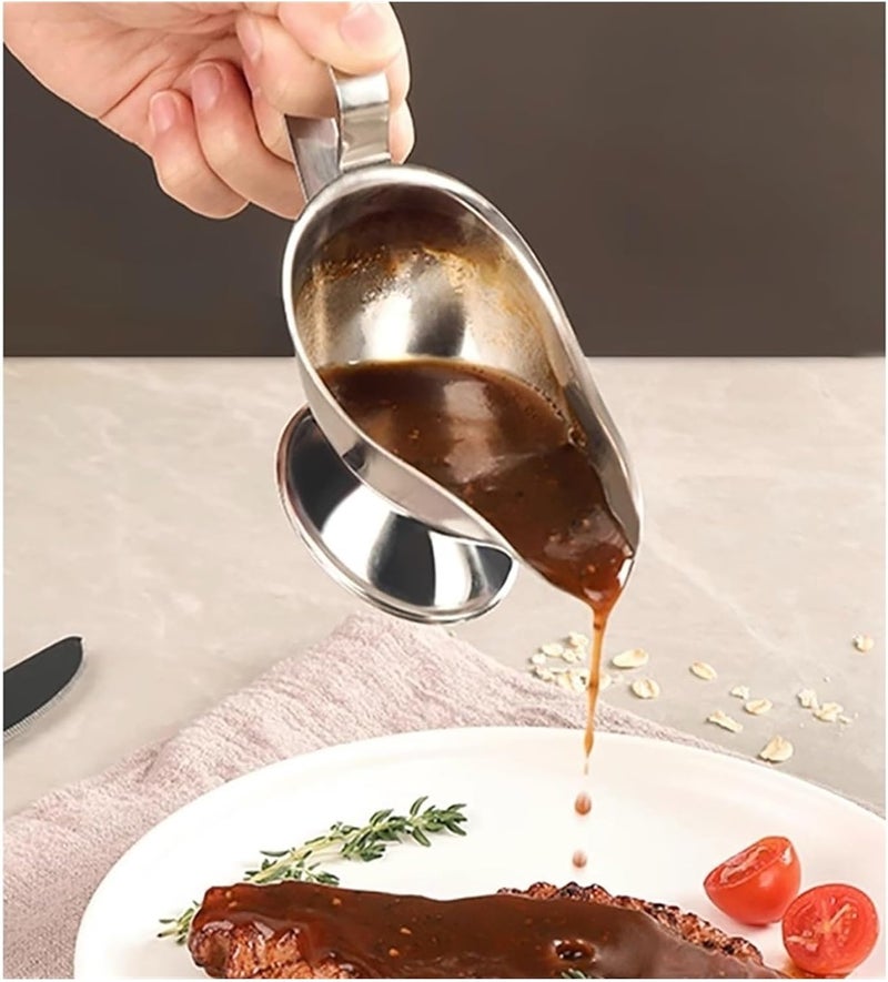 Gravy Boat Stainless Steel Gravy Boat Steak Pepper Sauce Boat Sauce Jug Sauce Sauce Cup Western Juice Boat Gravy Jug(Large) - Image 4