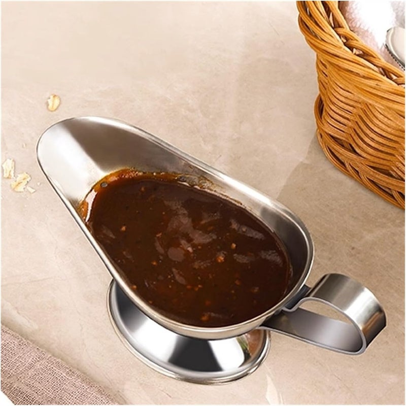 Gravy Boat Stainless Steel Gravy Boat Steak Pepper Sauce Boat Sauce Jug Sauce Sauce Cup Western Juice Boat Gravy Jug(Large) - Image 5