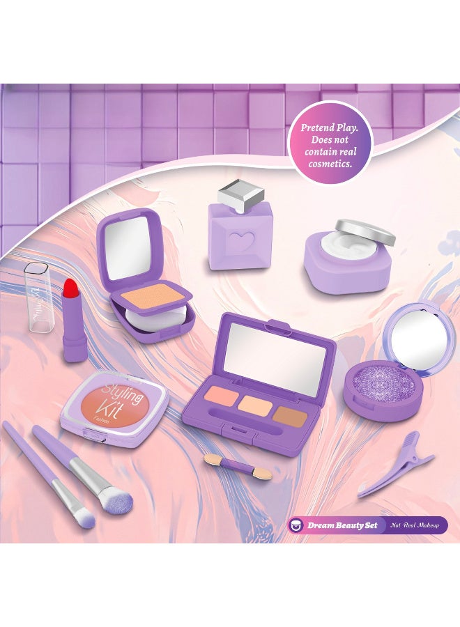 TFiOXL Kids Makeup Kit Toys for Girl with Mirror,Toddler/Kids Makeup Set toy,Non-toxic Birthday Gifts for 3+Years Old Girls,10pcs, Purple (Not Real Makeup) - Image 3