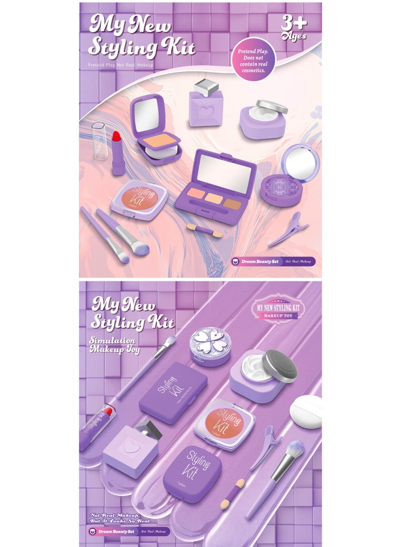 TFiOXL Kids Makeup Kit Toys for Girl with Mirror,Toddler/Kids Makeup Set toy,Non-toxic Birthday Gifts for 3+Years Old Girls,10pcs, Purple (Not Real Makeup) - Image 4