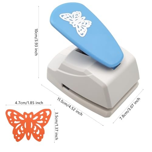Ismosm Craft Punch 1-7/8'' Butterfly Punch Butterfly Shapes Paper Cutter Puncher for Crafting on Card Stock, Various Paper Types, Vinyl Sticker (Non-Toy, Not for Children) - Image 3