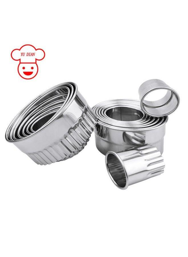 YuDian Brand Round Stainless Steel Cutting Mold Thickened Wonton Steamed Bag Skin Household Handmade Large Skin-pressing Artifact-Specifications:4 Head Lotus  - Image 2