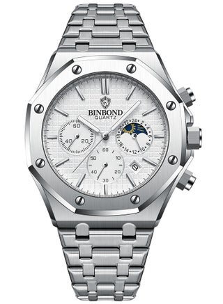 ساعة BINBOND B0161 للرجال من أفضل العلامات التجارية ساعة كاجوال فاخرة مضيئة من الفولاذ المقاوم للصدأ مقاومة للماء للرجال مع تاريخ وتقويم - view 2